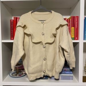 Vita Grace Pearl Ruffle Cardigan